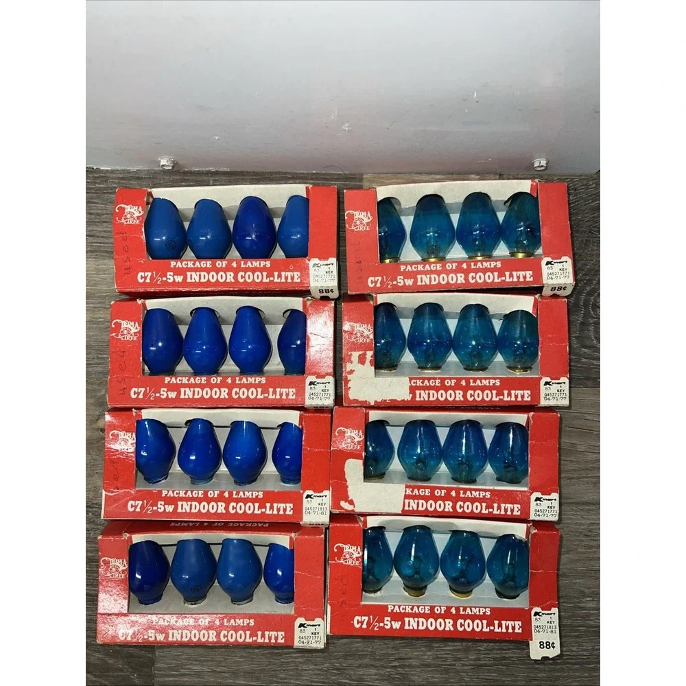 VINTAGE TRIM-A-TREE C7.5-5W INDOOR REPLACEMENT BULBS LAMPS 1 PACK OF 4 Christmas